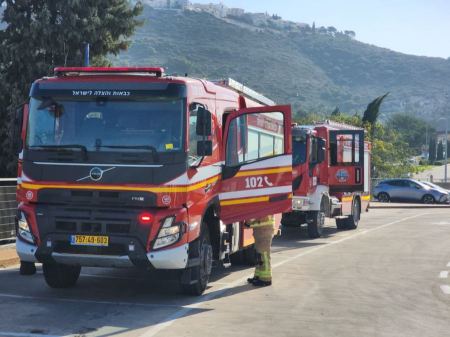 حيفا: حريق في مخزن داخل مساحة مفتوحة قرب مجمّع كينيون حيفا.